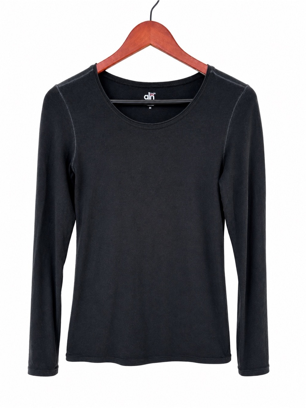 Black Performance Athletic Long Sleeve Workout Top Women's Medium Moisture Wicki